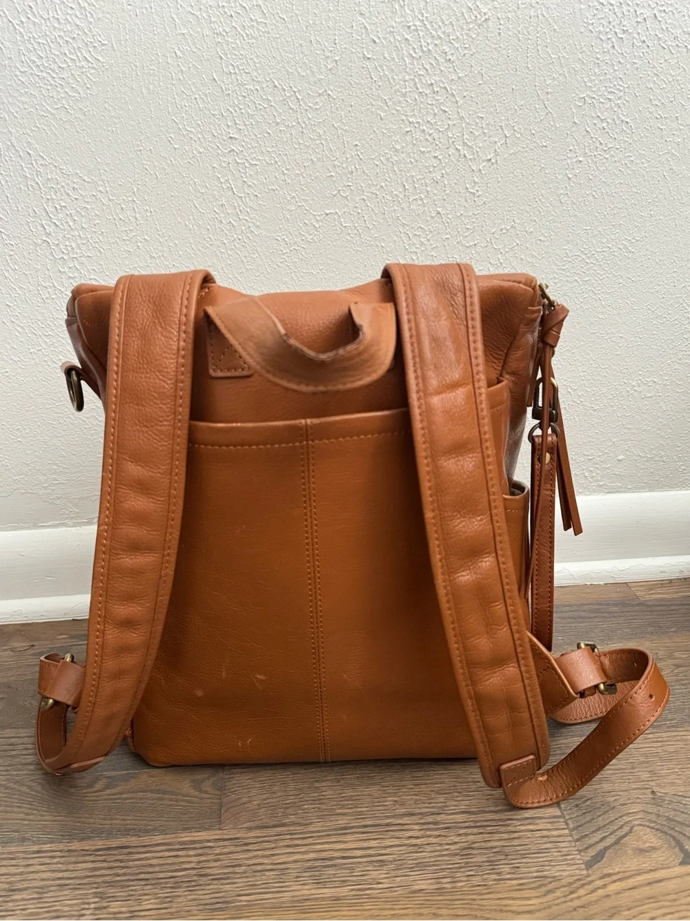 La Mère Luxe Leather Backpack Original - Cognac